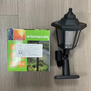 Wild Bright Outdoor LED Solar Wall Light, 1-Piece Set, Garden Landscape Ambient Light, Solar-Powered Black Hexagonal Wall Lamp, Waterproof Motion-Sensor Wall Light, Easy to Install, Ideal for Garden and Courtyard Decor, Hallways, Driveways, Backyards