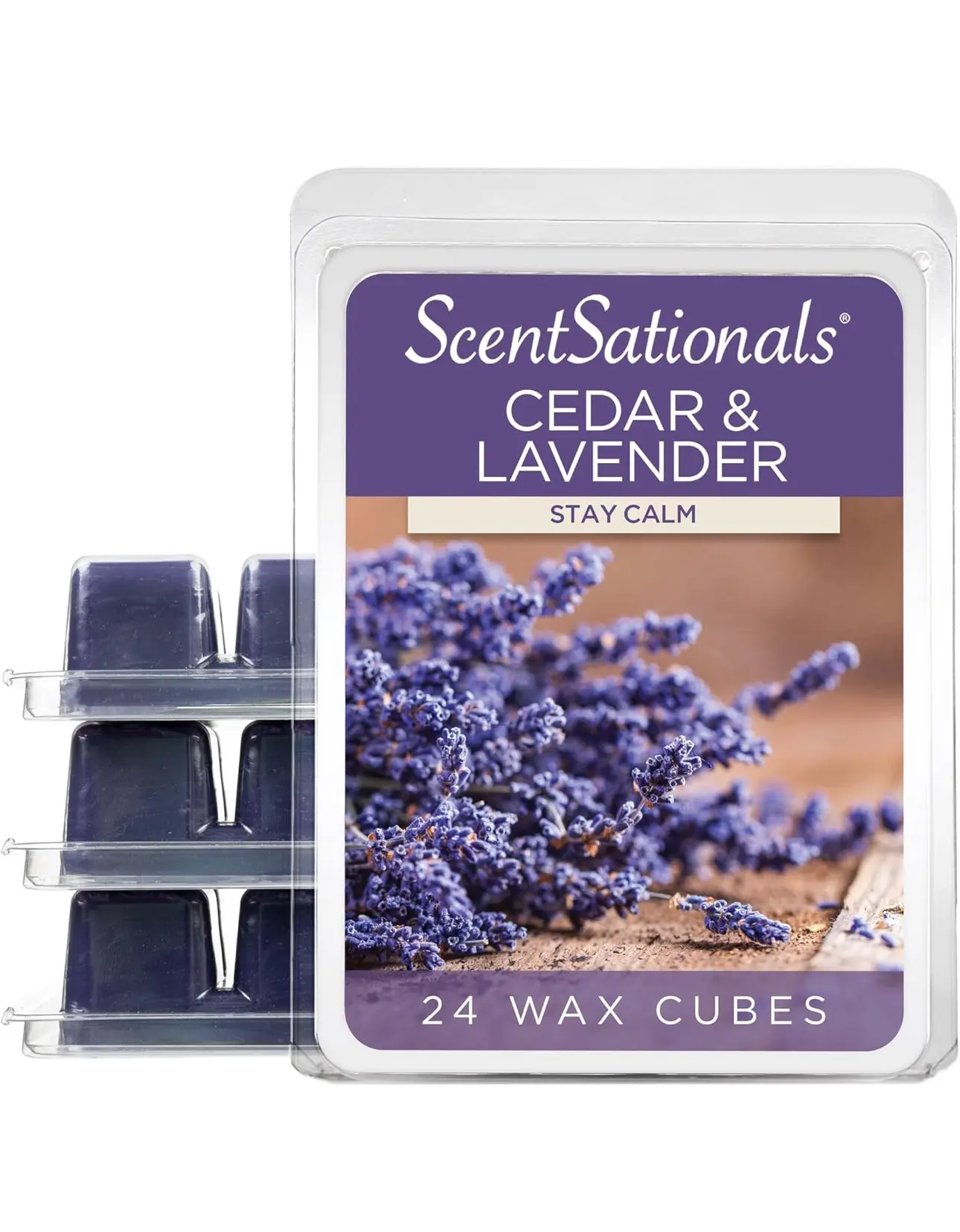Scentsationals Wax Melts - Wax Cubes Strong Scent - Cedar and Lavender - Long Lasting Scented 4PK Candle Decor