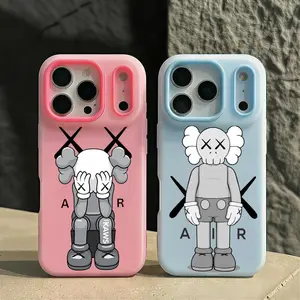 kaws hot fashion cartoon Phone Case Anti-Yellowing Clear Jelly iPhone Case 17-12 Slim Soft TPU Shockproof Scratch-Resistant Protective Cover Trendy Colors Ultra Lightweight for Daily/Travel/Work Use