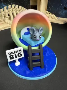 3D Printed Mouse & Moon Set Diorama