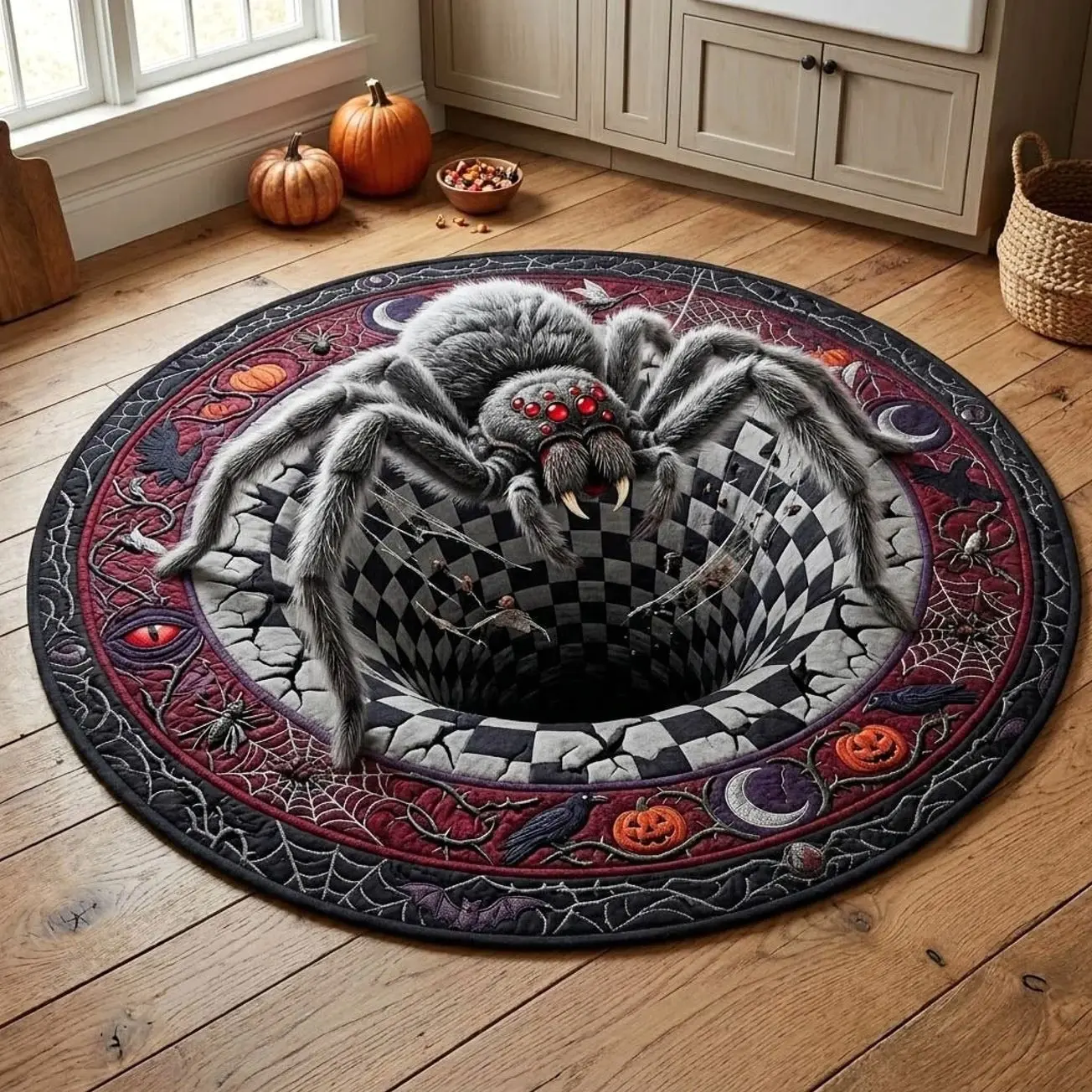 Spider Queen Vortex Round Mat Rug - Nature Design | Serene Home Decor (Design 10)