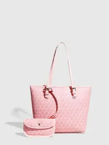 Women's Fashionable Random Pattern Tote Bag with Wallet Set, Large Capacity Shoulder Bag for Work & Daily Used, Casual Trendy Versatile High-quality Daily Commuting Bag Backpack Womens Accessory Designer Style