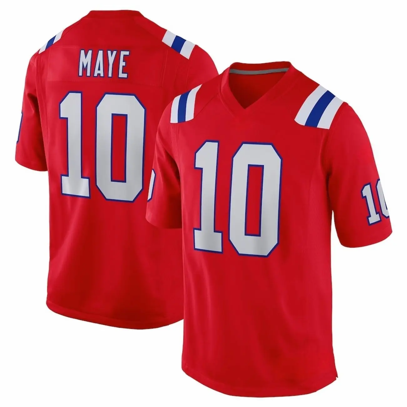 Unisex Football inspired by Maye 10 New England Player Game Jersey - Red