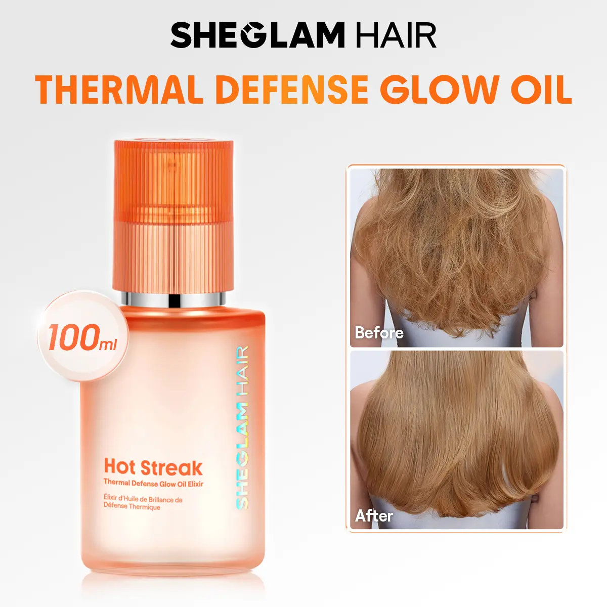 SHEGLAM HAIR Hot Streak Thermal Defense Glow Oil Elixir-100ml/3.4 FlOz | Hair Care Essential Oil | Tames Frizz And Seals In Shine | Deep Nourishment | Weightless Mist Spray For All Hair Types#leave in conditioner #based hair #products #girly essentials