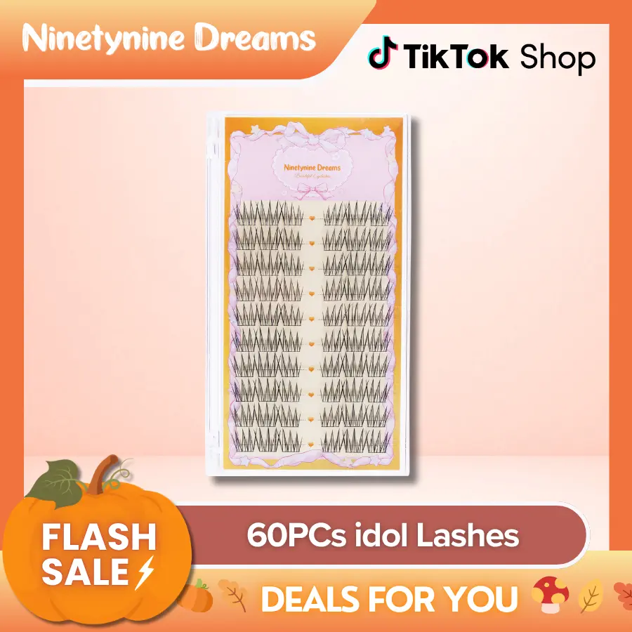 Ninetynine Dreams 60PCs idol Lashes | Natural K-Pop Style False Eyelash Clusters — Soft Lightweight Reusable Ultra-Thin Band Waterproof Long-Lasting 9-13mm C+ Curl Pre-Mapped Beginner Friendly Everyday Lashes For Natural Day-To-Day Makeup