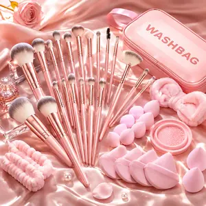 Professional 54PCS Makeup Kit with Makeup Brushes, Beauty Blender, Powder Puff, Brush Cleaner & Cosmetic Bag Easy Blending Full Face Makeup Tools for Beginners & Lazy Makeup Lovers