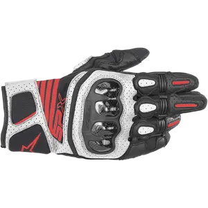Alpinestars SPX AC V2 Gloves - Black/White/Red Fluorescent
