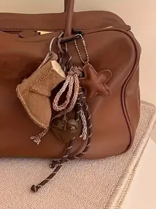 Fashionable Starfish & Snowflake Charm Keychain, Woven Rope Bag Accessory, Charms for Bags, Heart-Shaped Pendant, Handbag & Winter Shoe Decoration