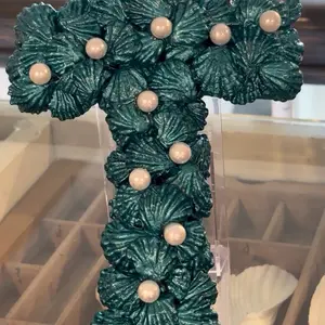 Handmade Coastal Seashell Cross Decor l