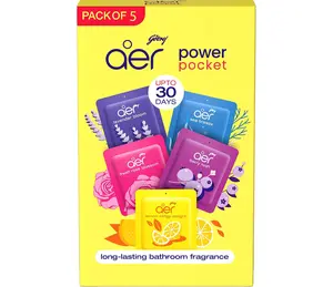 AER Power Pocket Air Freshener for the Entire Home with Long Lasting Scent, Assorted, Pack of 5