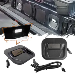 2pcs White LED Rear Step Lights Wiring Kit For GMC Sierra 1500 2500HD 3500HD 2019 2020 2021 with MultiPro tailgate, Replace OEM Part 84347814