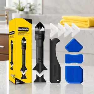 Silicone Caulking Tools-3 in 1 Sealant Finishing Tool Grout Remove Scraper ,Caulk Remover Glass Glue Angle Scraper for Bathroom,Kitchen, Floor, Window,Sink Joint,Frames Seal