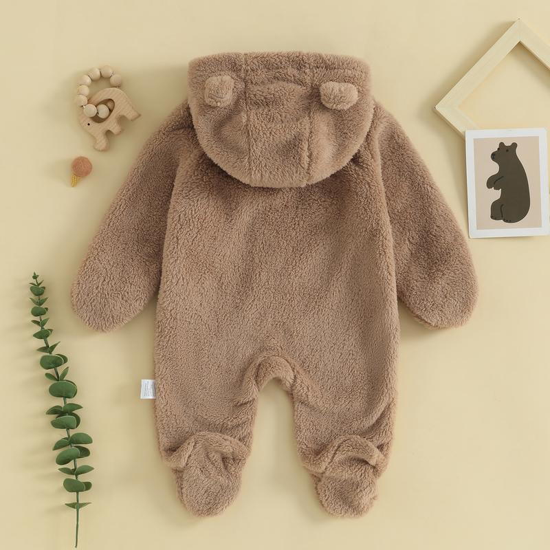 Newborn Baby Boys Girls Bear Ear Fleece Jumpsuits Outfit Long Sleeve Hooded Romper Winter Warm Snowsuit Clothes Newborn Baby Boys Girls Bear Ear Fleece Jumpsuits Outfit Long Sleeve Hooded Romper Winter Warm Snowsuit Clothes