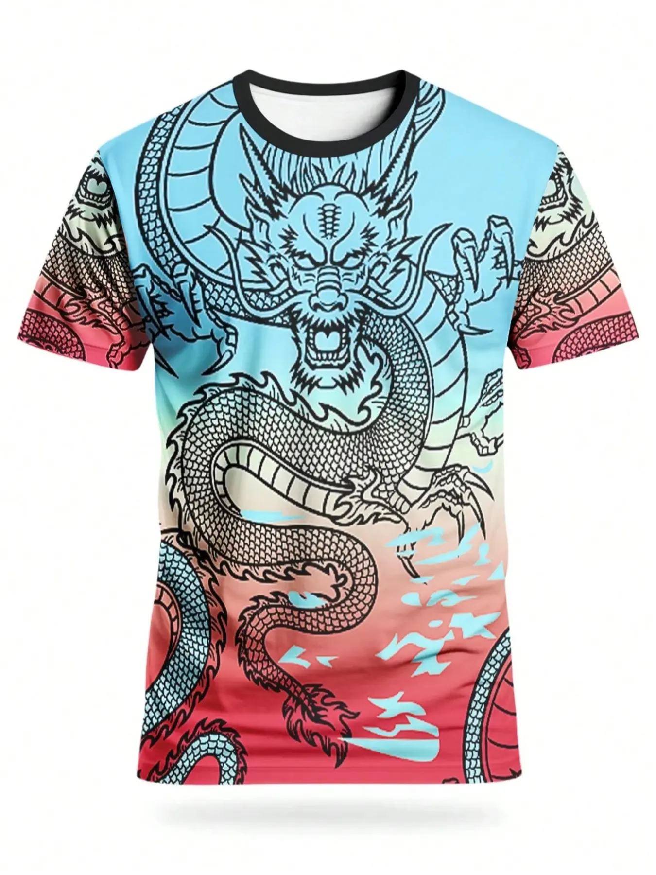 Men's Youth Soccer Jersey, Comfortable Breathable Sports Tee, Sports Top, Dragon Pattern Short Sleeve Shirt, Summer/autumn Training Equipment
