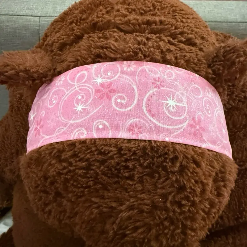 Pink Swirl Pattern Wide Fashion Headband, Adjustable Elastic-Back Everyday Headband handmade headbands hair accessories cotton cute headband headband accessory
