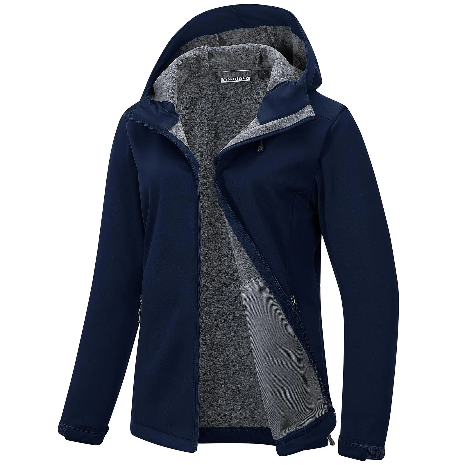 Outdoor Ventures Women's Softshell Jacket Waterproof Warm Fleece Lined Lightweight Windproof Hooded Insulated Windbreaker