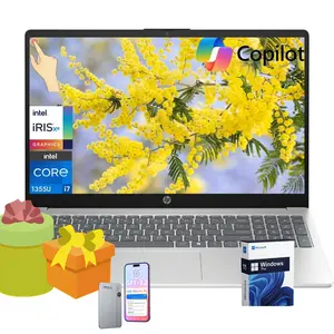 HP 2026 15.6 Touch-Screen FHD inch Laptop PC,Windows 11 Pro,Bluetooth 5.3,Intel Core i7-1355U, 32GB RAM, 512GB SSD,Backlit Keyboard, Wi-Fi 6,Silver,Bundle Accessory