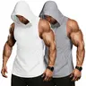 COOFANDY 2 Pack Mens Workout Hooded Tank Tops Bodybuilding Muscle Cut Off T Shirt Sleeveless Gym Sport Hoodies Menswear Summer Outfits Breathable Exercise