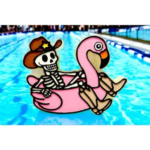 Cowboy Skeleton In Pool Floatie Mold
