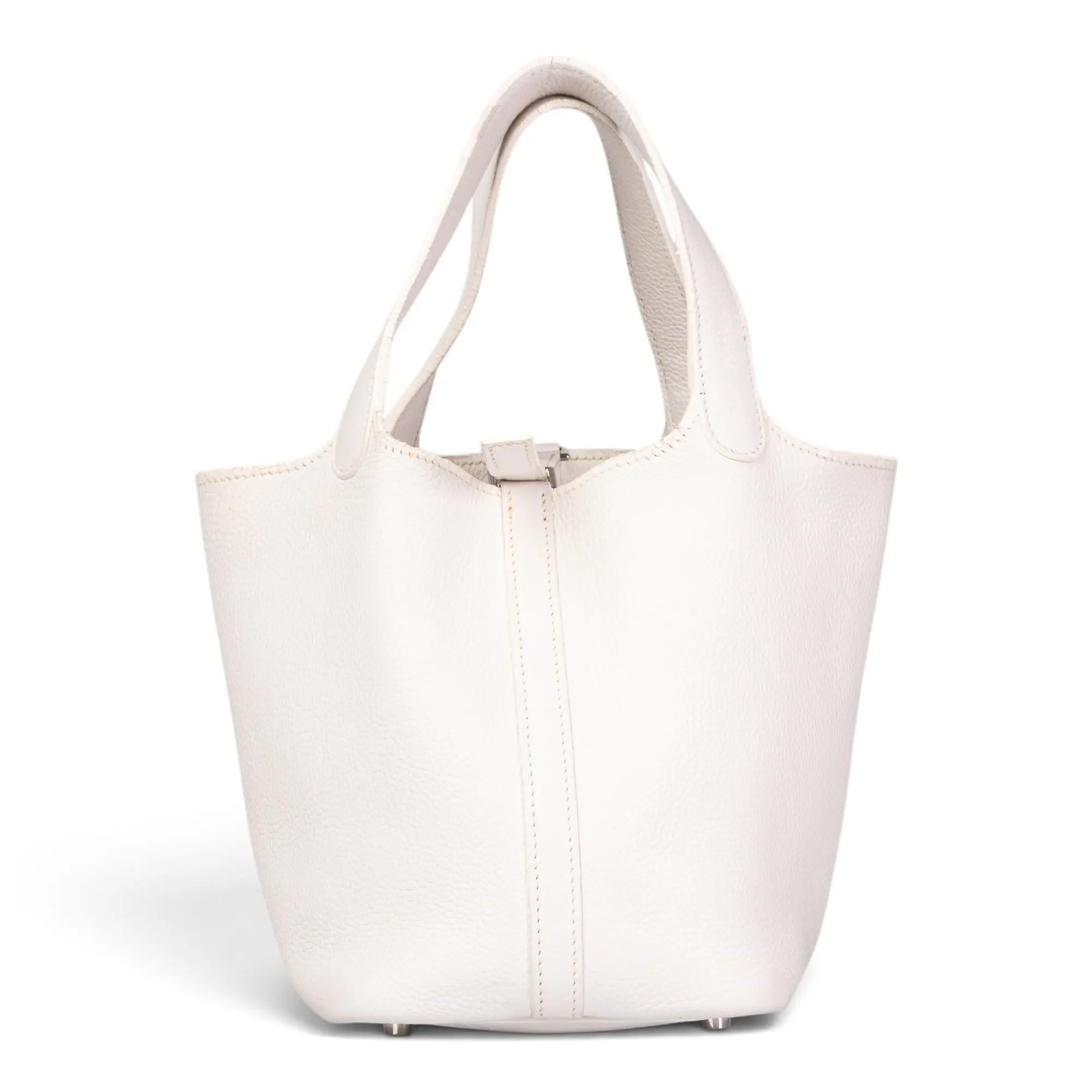 Pre-owned HERMÈS Leather Tote bags Hermes Picotin PM White h26070309