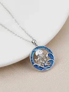 Summer Ocean Jellyfish Necklace for Women, Cute Resin Pendant, Fresh and Chic, Luxury Unique Original Jewelry, High-End Accessory