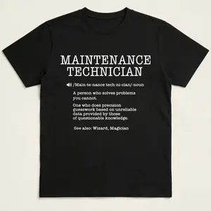 100% Cotton Maintenance Technician Repair Worker Handyman T-Shirt - Soft Breathable Casual Round Neck Tee with Handyman & Tools Graphic Print, Unisex for Men & Women, Machine Washable Workwear Gift Crewneck Menswear