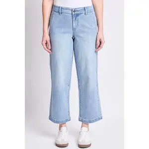 Missy High Rise Wide Leg Jeans with Elastic Back