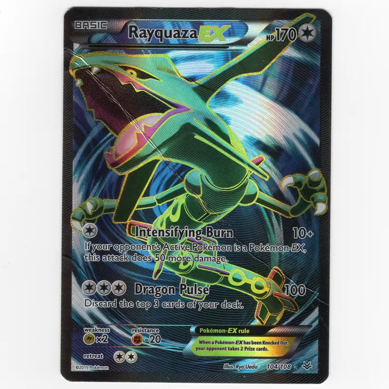 M Rayquaza EX Ultra Rare Pokemon Card - 76/108 Collector's Edition Pokemon Celebrations M Rayquaza EX Ultra Rare Pokemon Card - 76/108 Collector's Edition Pokemon Celebrations