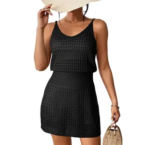 Dokotoo Summer Crochet Hollow Out Knit Beach Bathing suit Swim Cover Ups Cruise Outfits Vacation Dresses for Women 2026 Casual