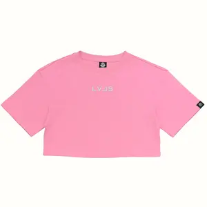 LEVELS OVERSIZED CROP TEE | BUBBLE GUM