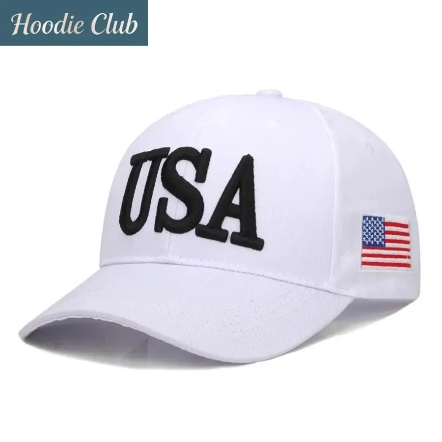 Casual Sports Cap with America Embroidery, Adjustable Polo-Style Dad Hat for Outdoor Golf - Ideal for Custom Embroidery and Printing, Baseball Cap, Running, One Size