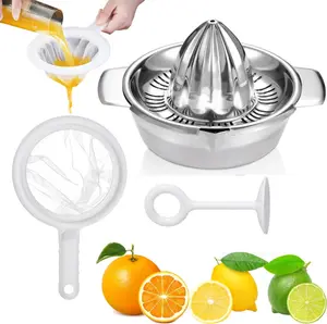 Citrus Lemon Orange Grapefruit Juicer Manual Squeezer 304 Stainless Steel Robust Hand Juicer Reamer Rotation Press with Strainer＆10oz Bowl, 2 Pour Spouts, Dishwasher Safe, Easy to Clean, Heavy Duty - Home Improvement.
