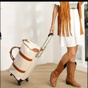 [4-in-1 Convertible Garment Bag] 4-in-1 Convertible Nylon Garment Bag - Versatile Foldable Suit Travel Bag with Shoulder Strap in Black and Brown - Ideal for Business Trips, Hand or Dry Clean Only