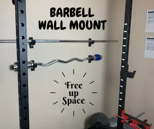 Barbell Wall Mount | Home Gym Accessory Storage | Curl bar Mount | Lat Pull-down Mount