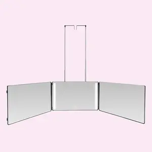 Adjustable LED Light 3 Way Mirror, Portable Trifold Mirror for Shaving, Vanity Mirror with Lights, Grooming, Bathroom Mirrors, Hair Styling, Dye Hair, Makeup, Braiding, 360 Degree Mirror