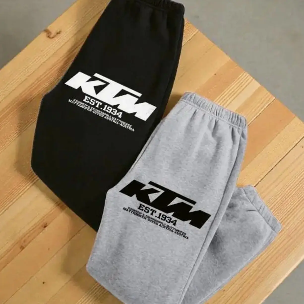 KTM 1934 R Sweatpants, Men Women Letter Print Sweatpants, Casual Regular Fit Pants For Spring & Fall AVI