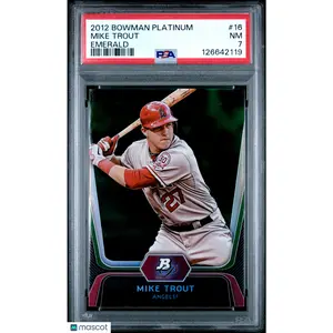 2012 Bowman Platinum Mike Trout #16 Emerald PSA 7