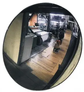 PRO-SAFE Indoor Round Convex Safety, Traffic & Inspection Mirrors Acrylic Lens, Laminated Hardboard Backing, 8" Diam, 8 ft. Max Covered Distance PLX-8