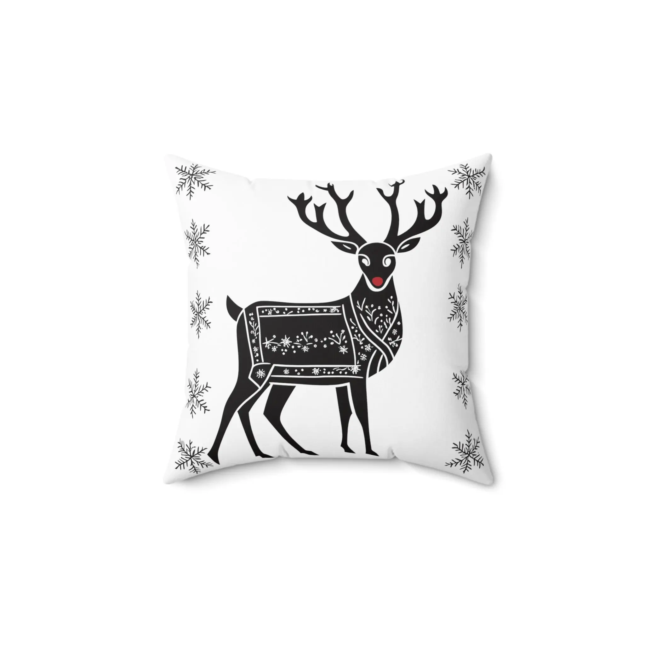 Rudolph the Red Nose Reindeer - Spun Polyester Square Pillow, Christmas, Santa, Festive, Holiday, Cottagecore, Gift, Mom, Daughter, Decor