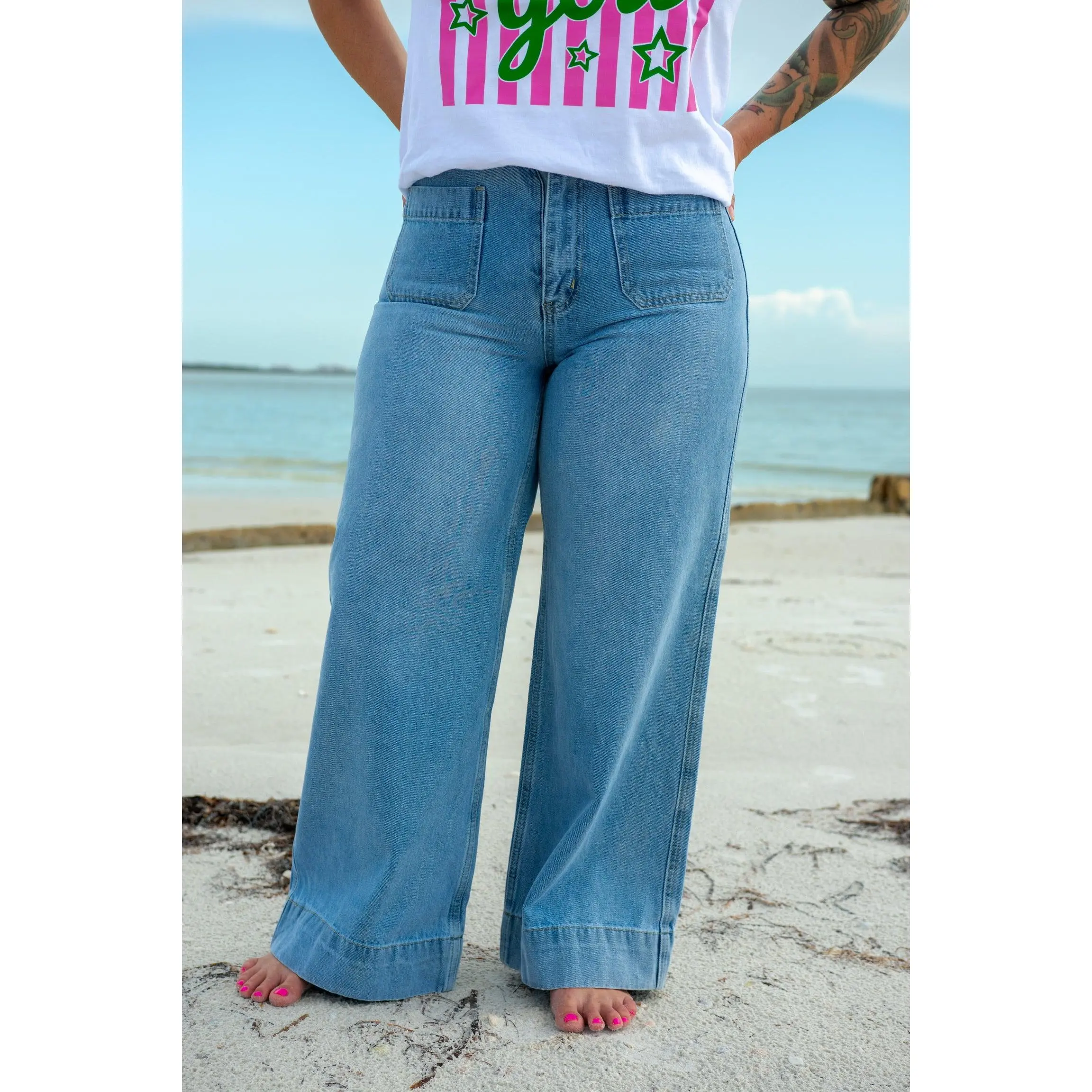 Wide leg jeans