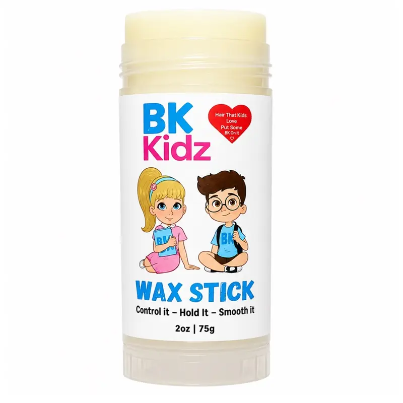 BK Kidz Hair Wax Stick for Kids, Tames Flyaways & Baby Hairs, Smooths Ponytails, Buns & Slick Back Styles, Easy Hair Styling Wax for Boys & Girls, 2 oz