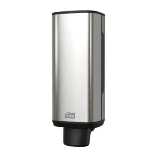 Tork 212 MAIN Stainless Steel Foam Soap Dispenser - Bathroom Accessory for Elderly & Children, Curved Form, Easy Refill, Enclosed System, Soap Container, Refill Bottle, No Batteries Needed (Model TRK466000), Intuitive Refilling