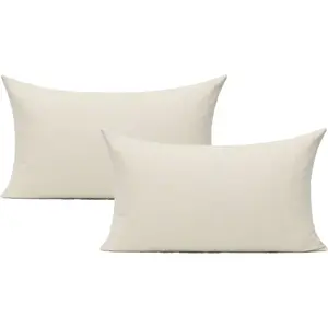 12x20 Cream  Throw Pillow Covers Set of 2  White Rectangle Pillow Cases Oblong Cushion Farmhouse Decor  Decorations Indoor Outdoor for Bed Sofa Couch Patio Bedroom