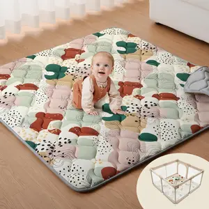 Play Mats for Floor, 47x47 Inch Playpen Mat, Thicken Padding  Playmate for  and  , Modern Abstract
