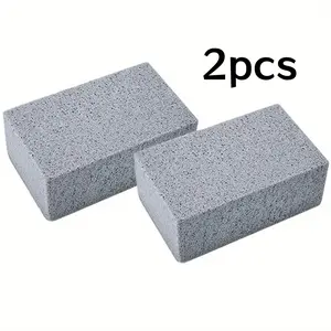 Kitchen Cleaning Pumice Stone, 2 Pcs Heavy Duty Scouring Stones for Stove Top and Oven, Baked-On Food Remover, Grease and Grime Eraser, Grill Grate and Cast Iron Cookware Cleaner, Non-Scratch Hard Surface Scrubber for Glass, Stainless Steel, Tile and Sink