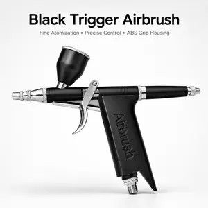 Black Trigger Airbrush, Gravity Feed Airbrush Pen with Fine Atomization for Model Painting, Nail Art, Cake Decorating and DIY Crafts