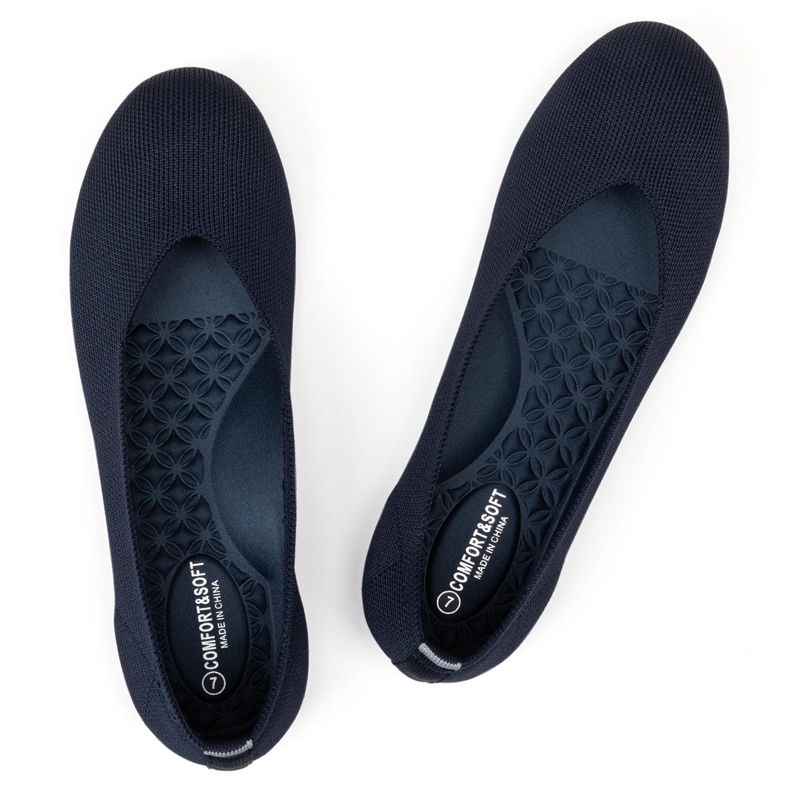 Flatgios Women's Ballet Flats Knitted round toe Flat Women's Walking Shoes Comfortable casual shoes