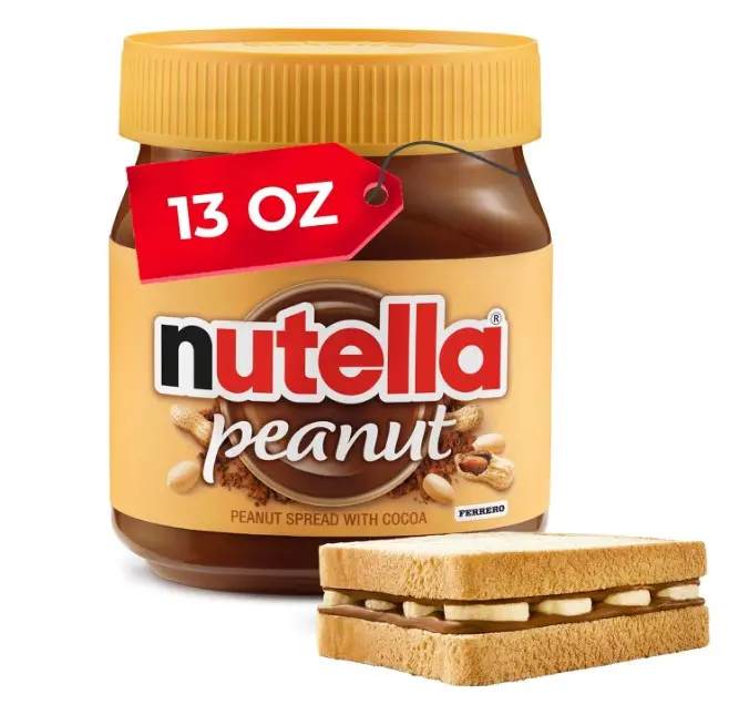 Nutella Peanut Spread with Cocoa, Smooth and Creamy, 13 oz