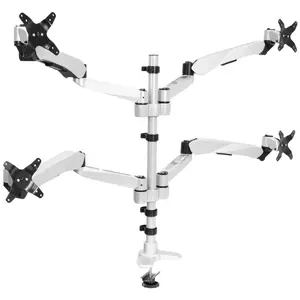 Quad Monitor Desk Mount for Grommet Installation