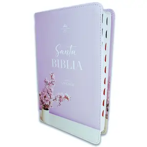 Biblia Letra Grande 12 puntos para Mujer RV1960 imit piel lila jarron con indice